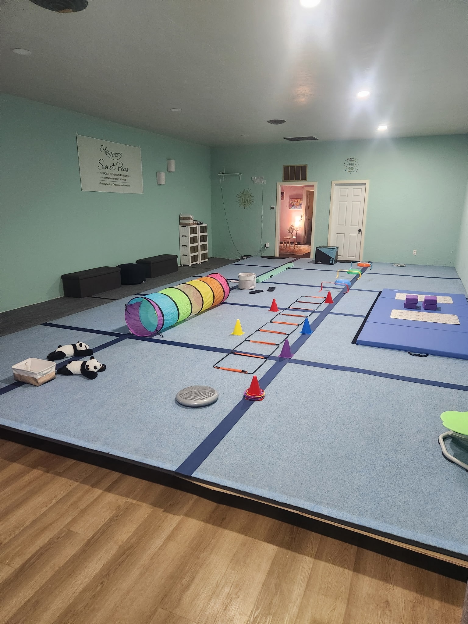 Children enjoying an indoor obstacle course playroom